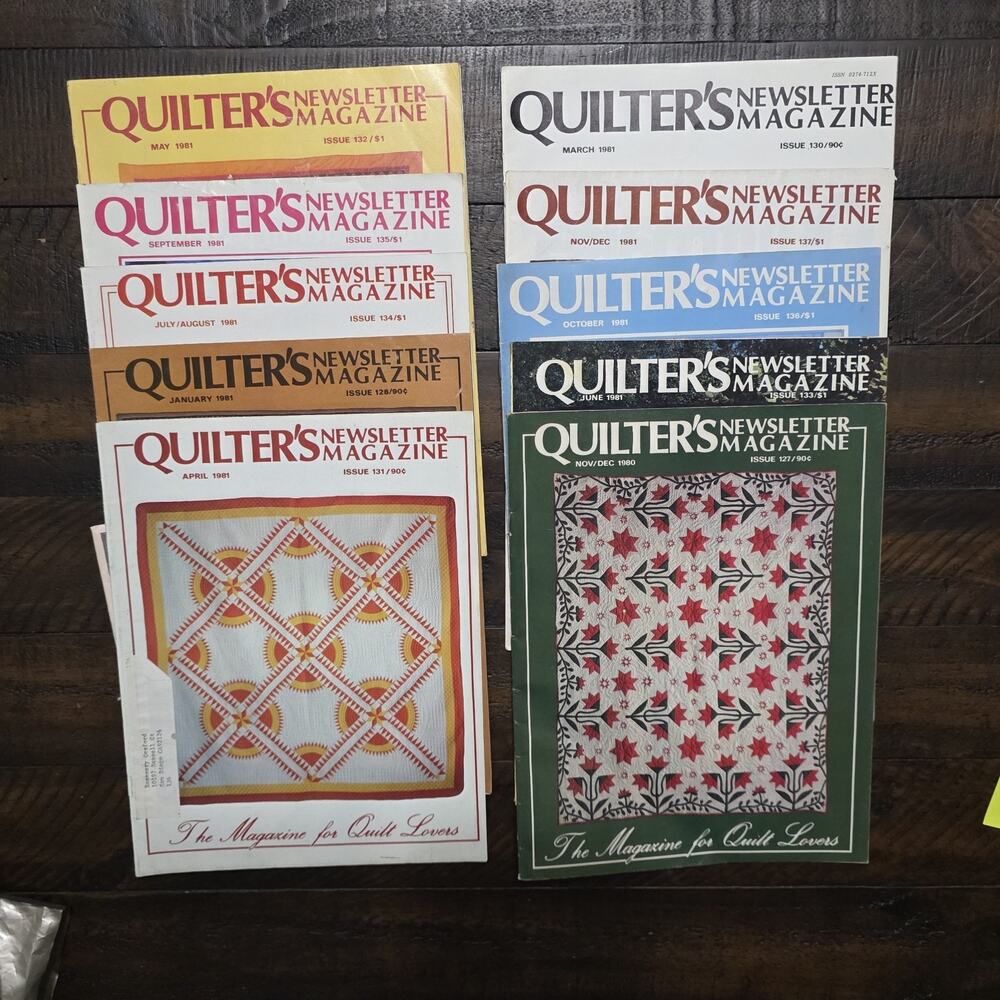 Vintage Quilter’s Newsletter Magazine Lot 1980 1981 Quilt Patterns Sewing Craft